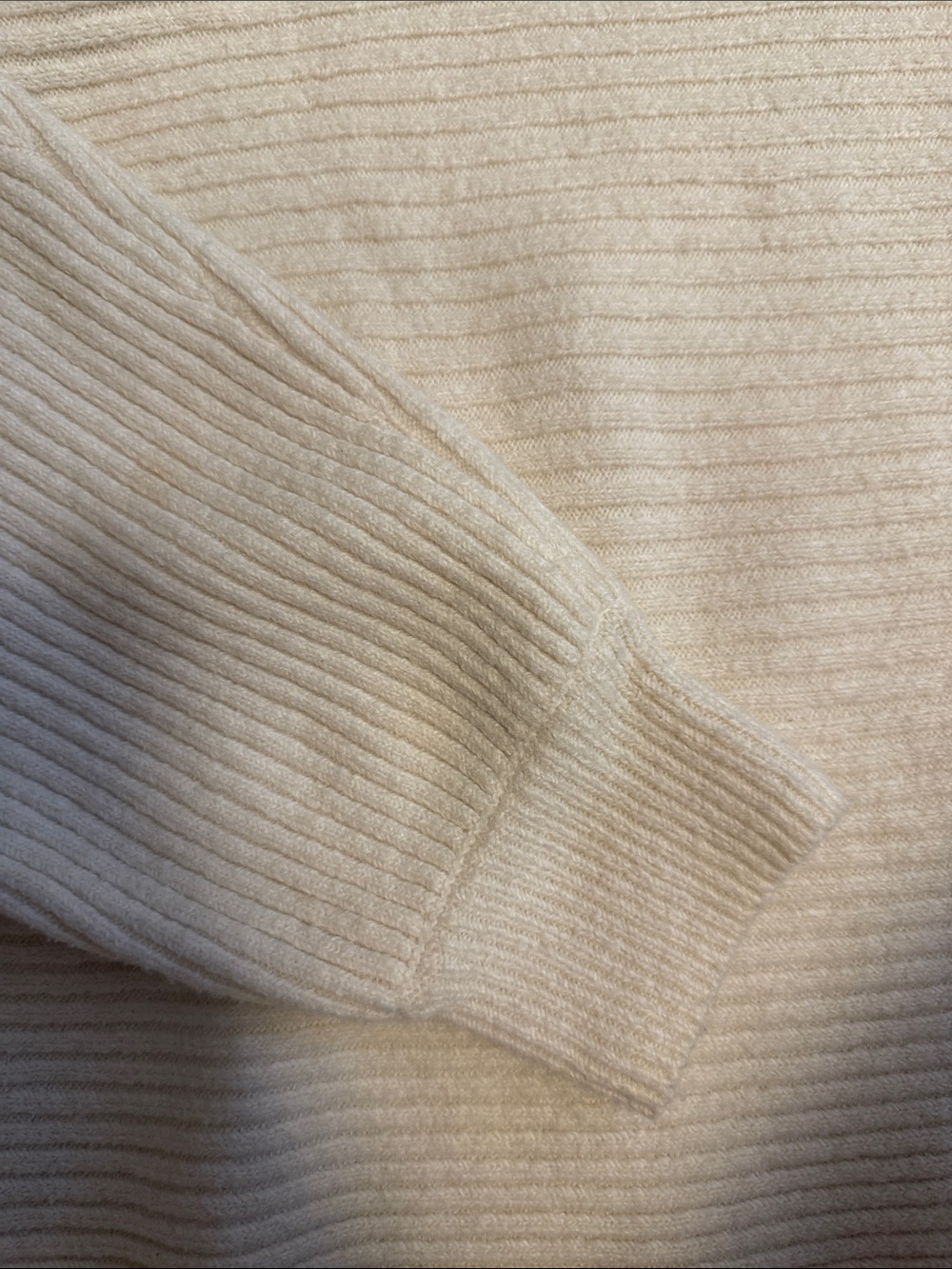 Open Edit Cream Ribbed Boatneck Sweater - Picture 3 of 5